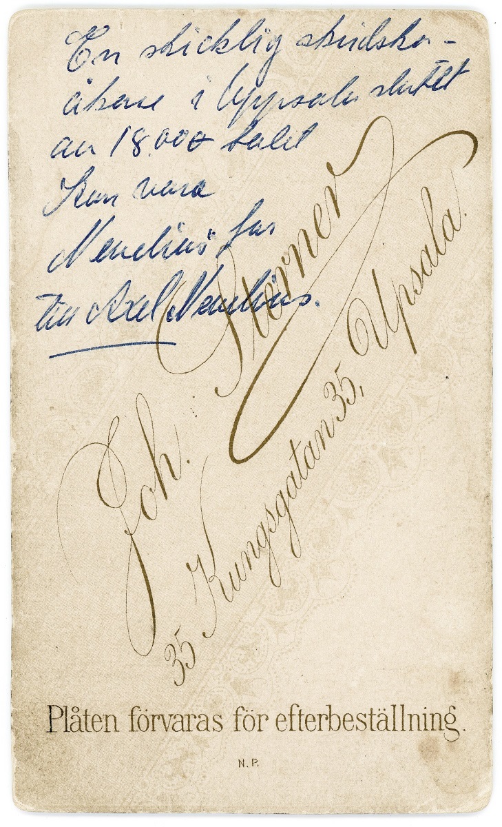 Man with ice skates in Uppsala by Joh. Sterner 3b